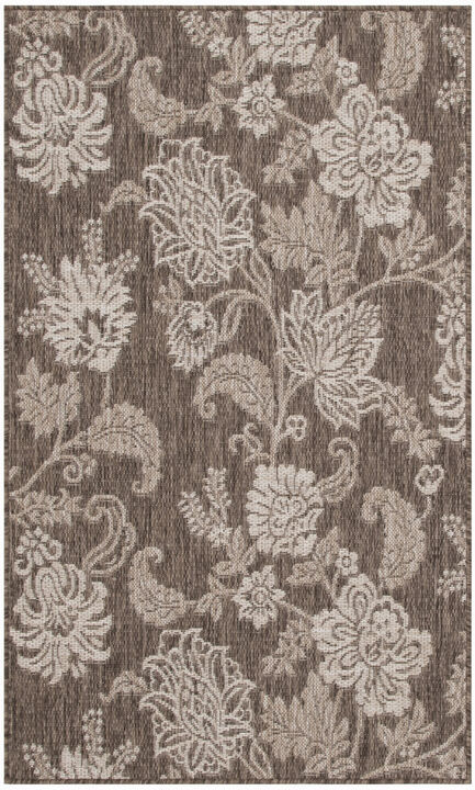 HomeRoots Floral Indoor Outdoor Area Rug