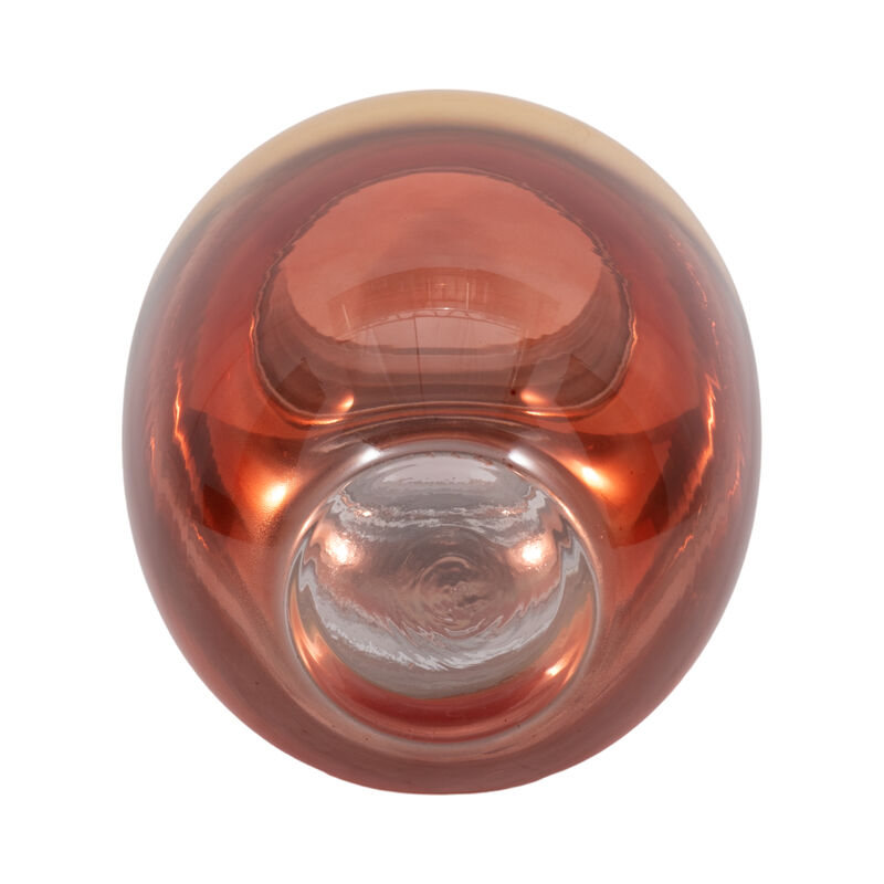 Glass 12"h Metallic Vase, Pink/gold image number 5