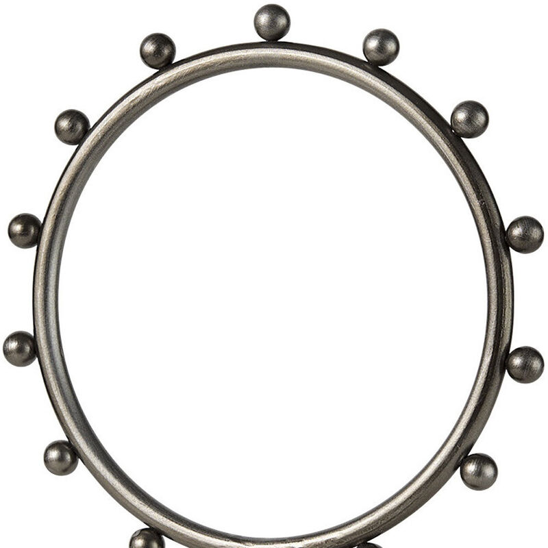 HomeRoots 15" Gray Metal Circle Tabletop Sculpture image number 2