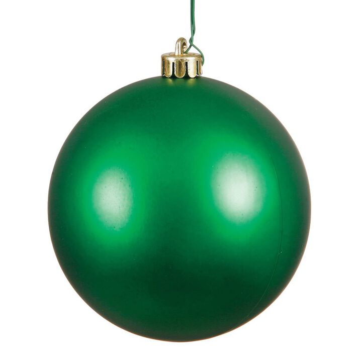 Vickerman 2.4" Christmas Ornament Ball, Green Matte Finish, Shatterproof Plastic, UV Resistant, Holiday Christmas Tree Decoration, 24 Pack