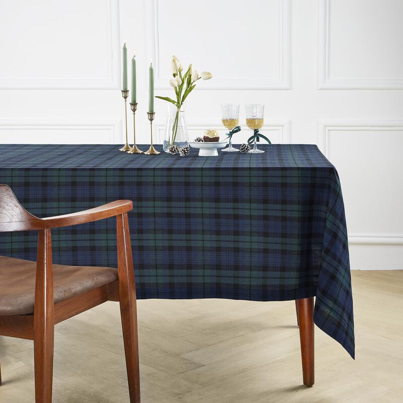 Linen Tablecloth Blackwatch Plaid image number 0