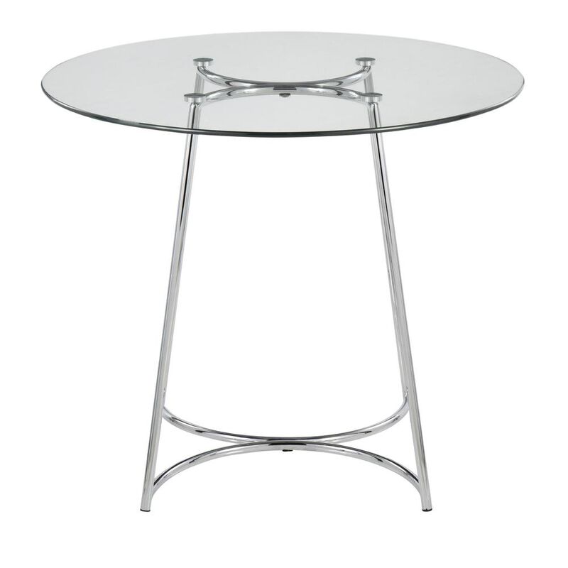 LumiSource Chrome, Clear Glass Cece Dinette Table