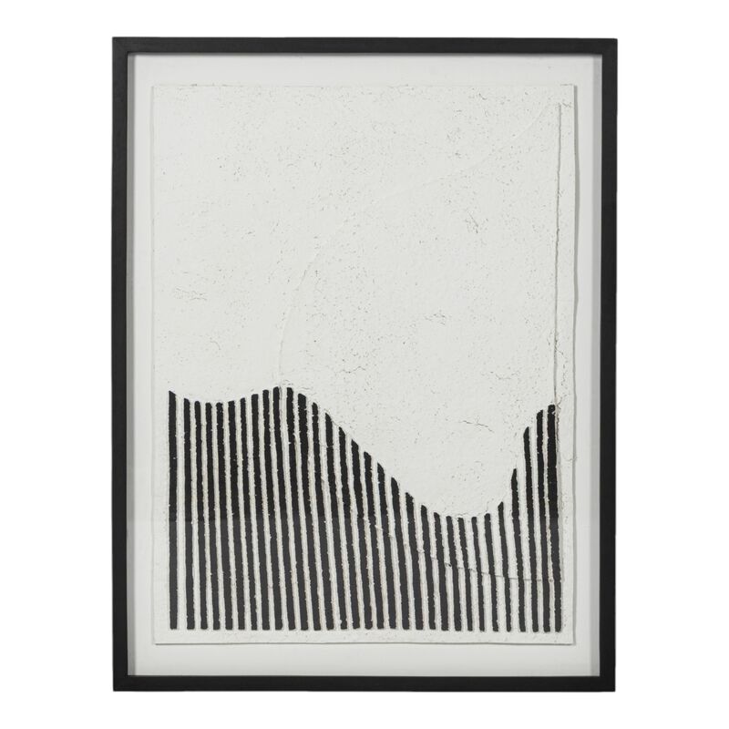 37x48" Paper Mache Wall Art Under Glass, Black/whi image number 0