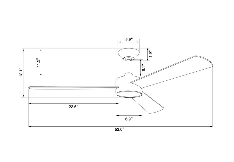 Lucci Air Climate III 52" DC Ceiling Fan with Remote Control, Ceiling Fan with Reversible Blades image number 6