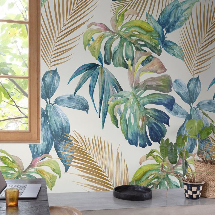 Orom II Tropical Motive Multi-colored Mural A54501