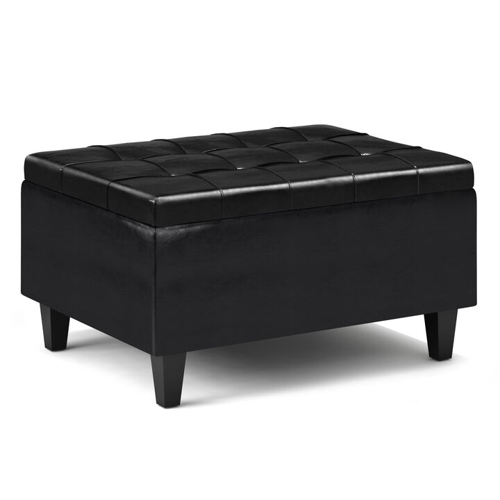 Simpli Home Harrison Small Coffee Table Storage Ottoman