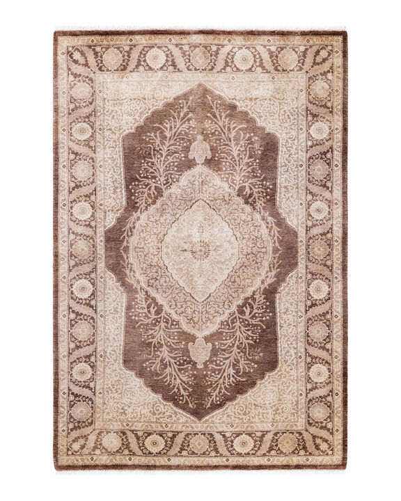 Mogul, One-of-a-Kind Hand-Knotted Area Rug  - Brown, 4' 2" x 6' 3"