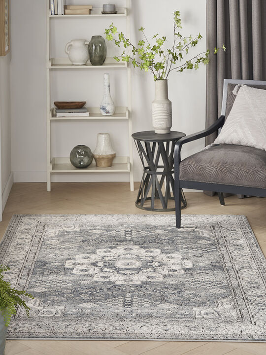 Quarry QUA07 Gray/Ivory 3'9" x 5'9" Rug
