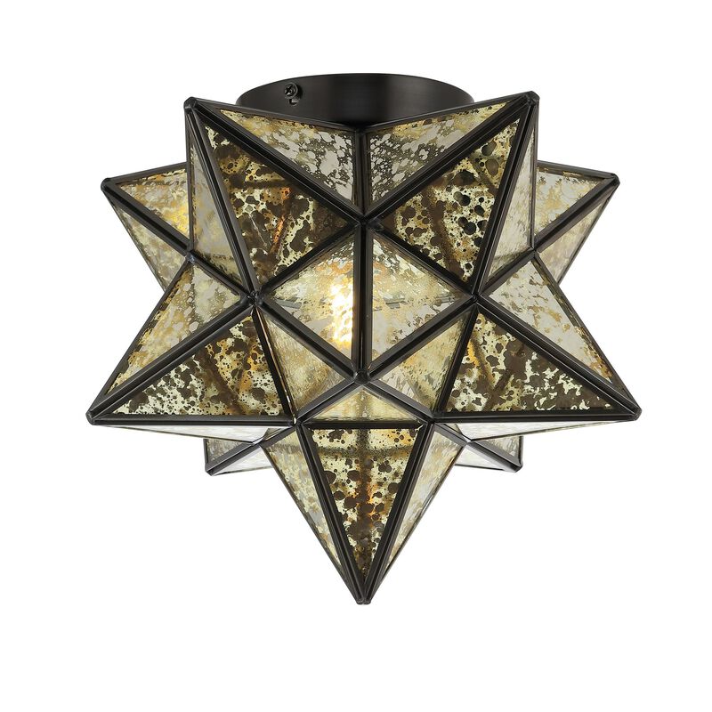 Stella Moravian Star Metal/Clear Glass LED Pendant