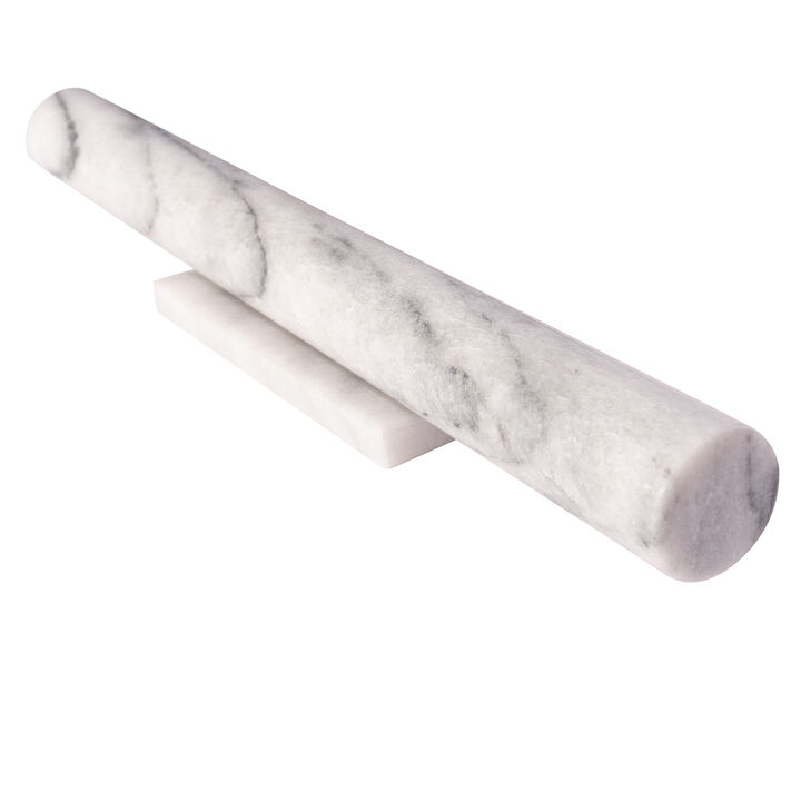 Saboga Home&trade; 12" Straight Rolling Pin With Marble Stand