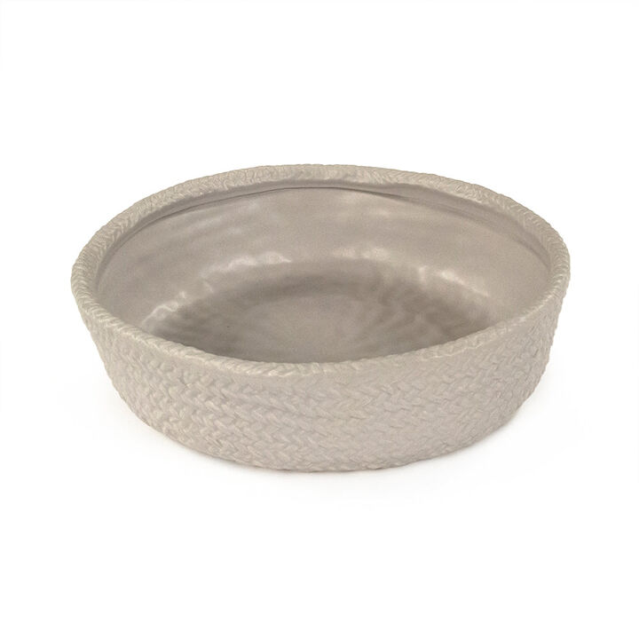 Grey Cross Weave Deep Dish Large