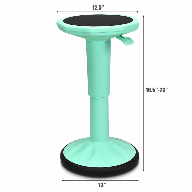 Costway Wobble Chair Height Adjustable Active Learning Stool Sitting Home Office Green Backless Silicone