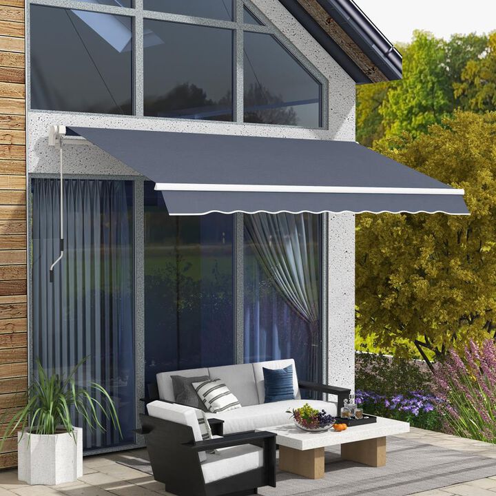 Hivvago Retractable Sun Shade Awning for Deck or Yard