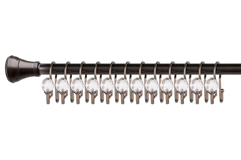 Zinc Double Shower Curtain Hooks, Set of 12 image number 2