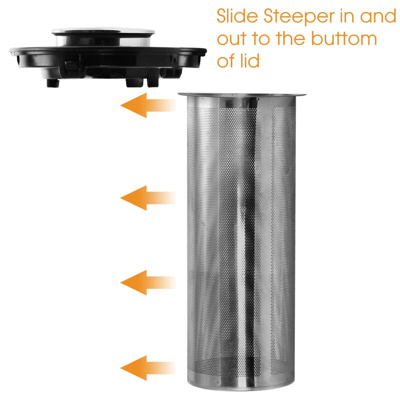 MegaChef 1.8 Liter Cordless Glass and Stainless Steel Electric Tea Kettle with Tea Infuser