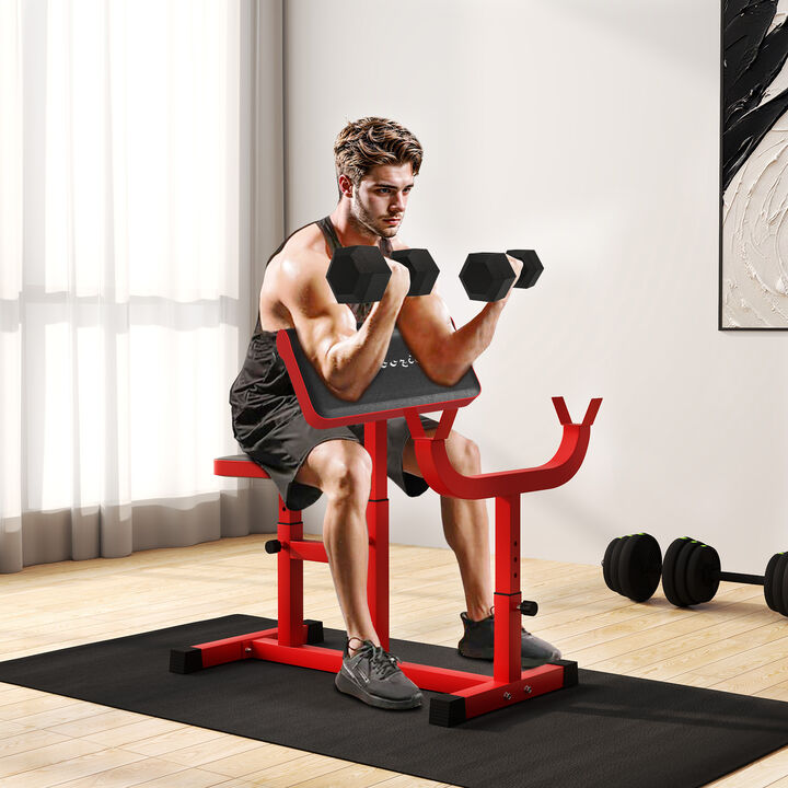 Hivvago Adjustable Preacher Curl Bench for Biceps, Isolated Arm Training Station, 265 lb Capacity