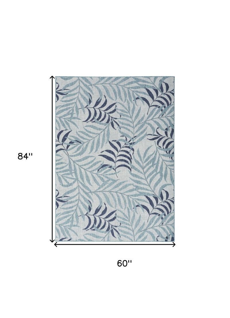 HomeRoots Palm Leaf Indoor Outdoor Area Rug image number 5