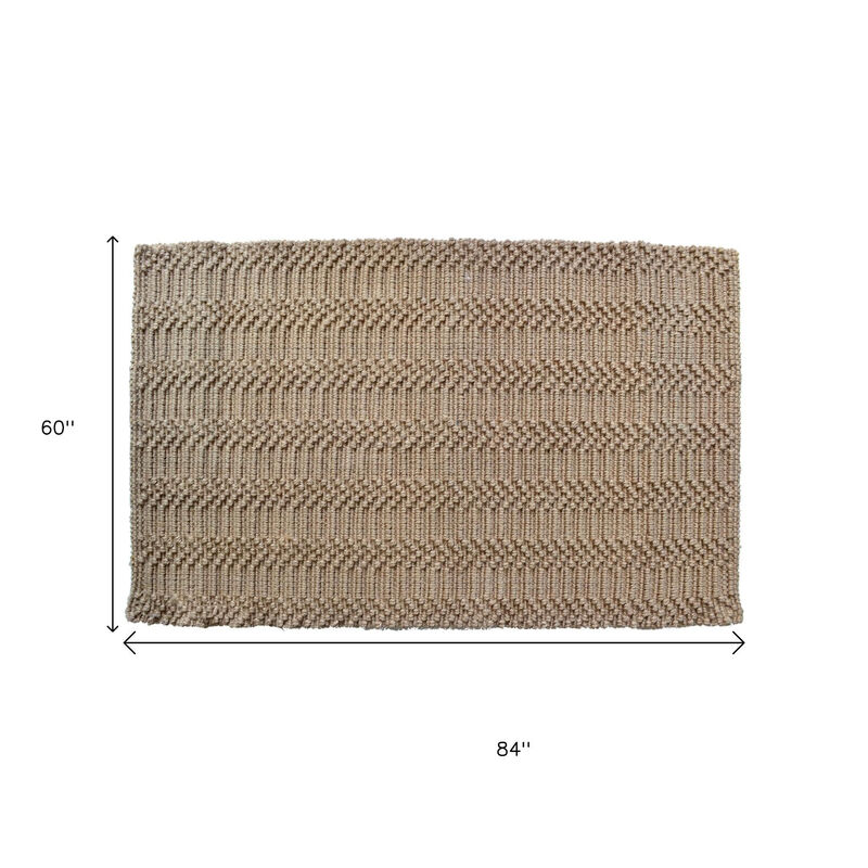 HomeRoots Jute Abstract Hand Woven Area Rug image number 3