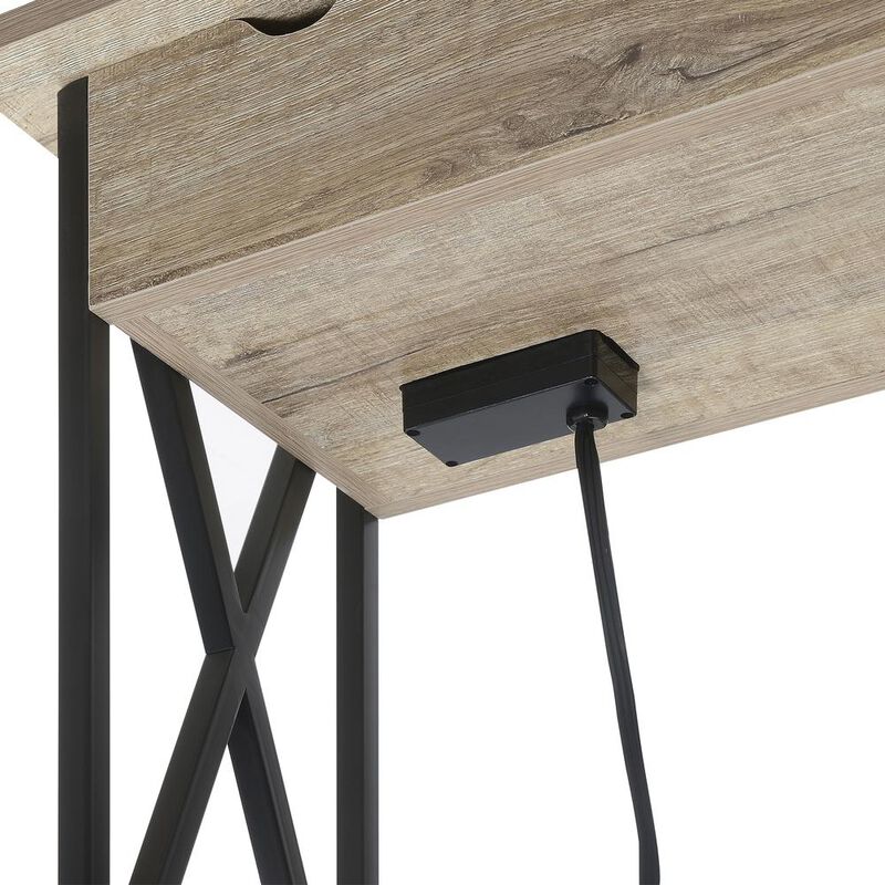 Convience Concept, Inc. Tucson Flip Top End Table with Charging Station and Shelf