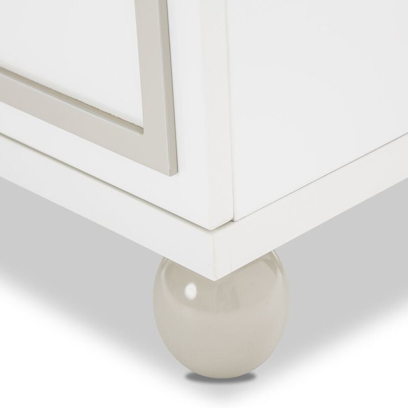Michael Amini Sky Tower Nightstand - Cloud White
