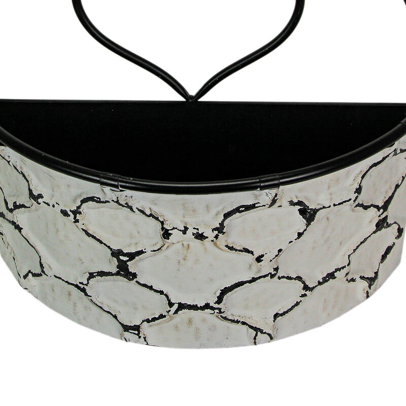 Large & Small Galvanized Metal Rustic White Wall Pocket Planters Heart Set /2 image number 3