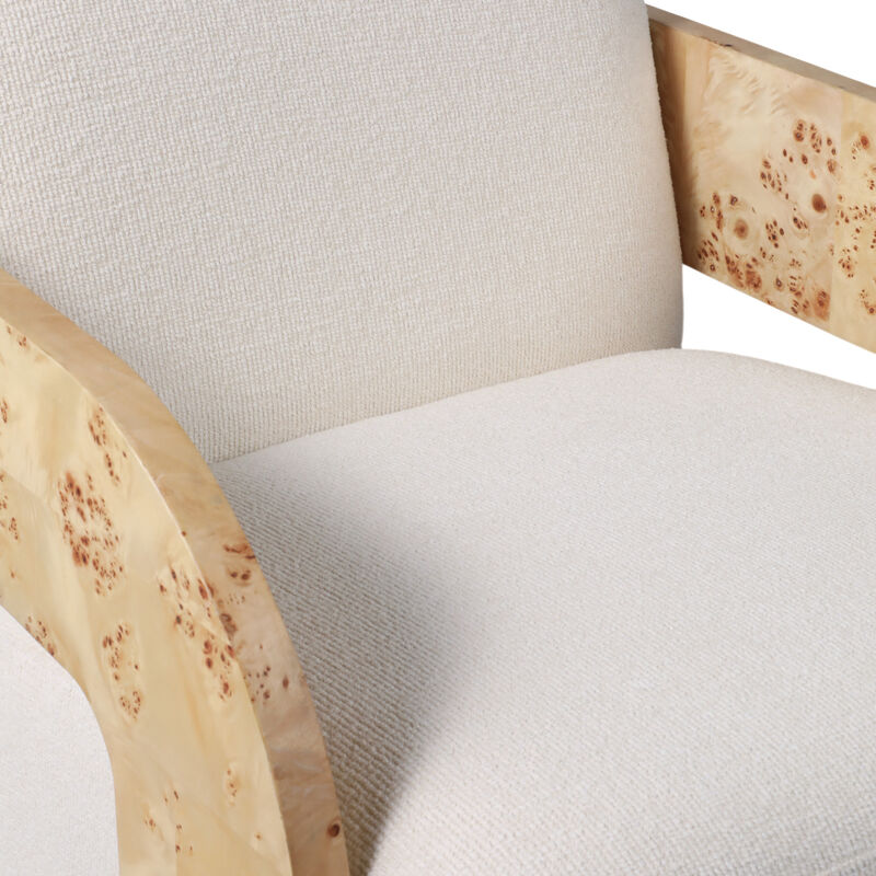 Burl Wood Arm Swivel Accent Chair image number 3
