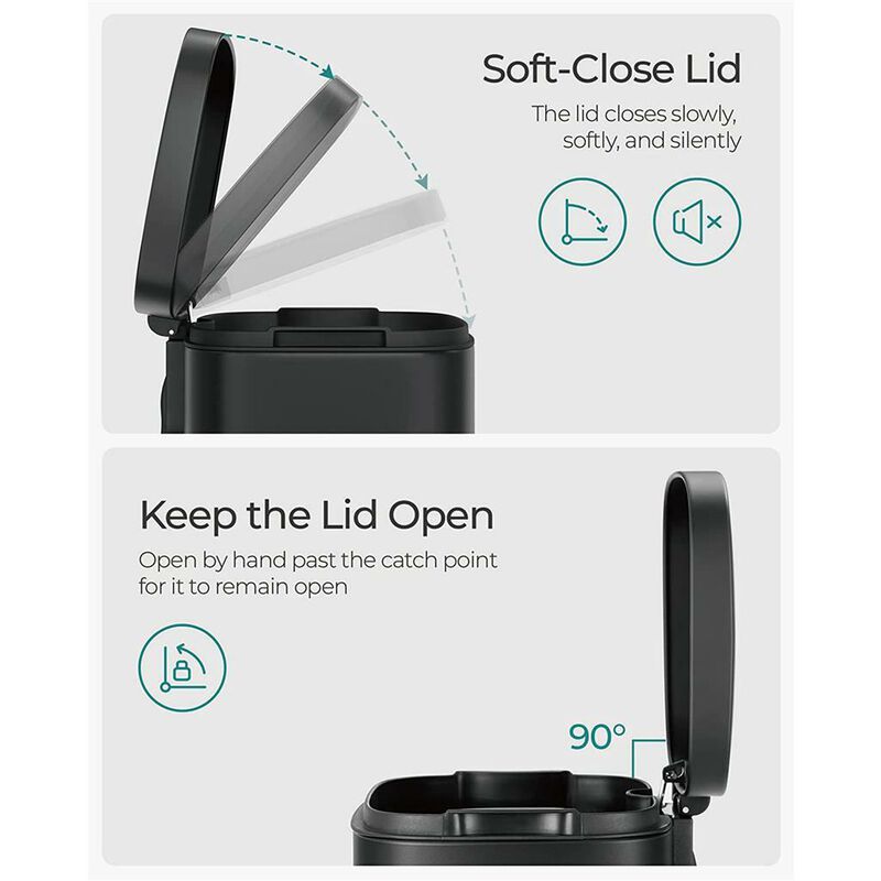 8 Gallon Step-On Trash Can – Waste Bin with Inner Bucket, Ideal for Kitchen, Pantry, or Breakroom