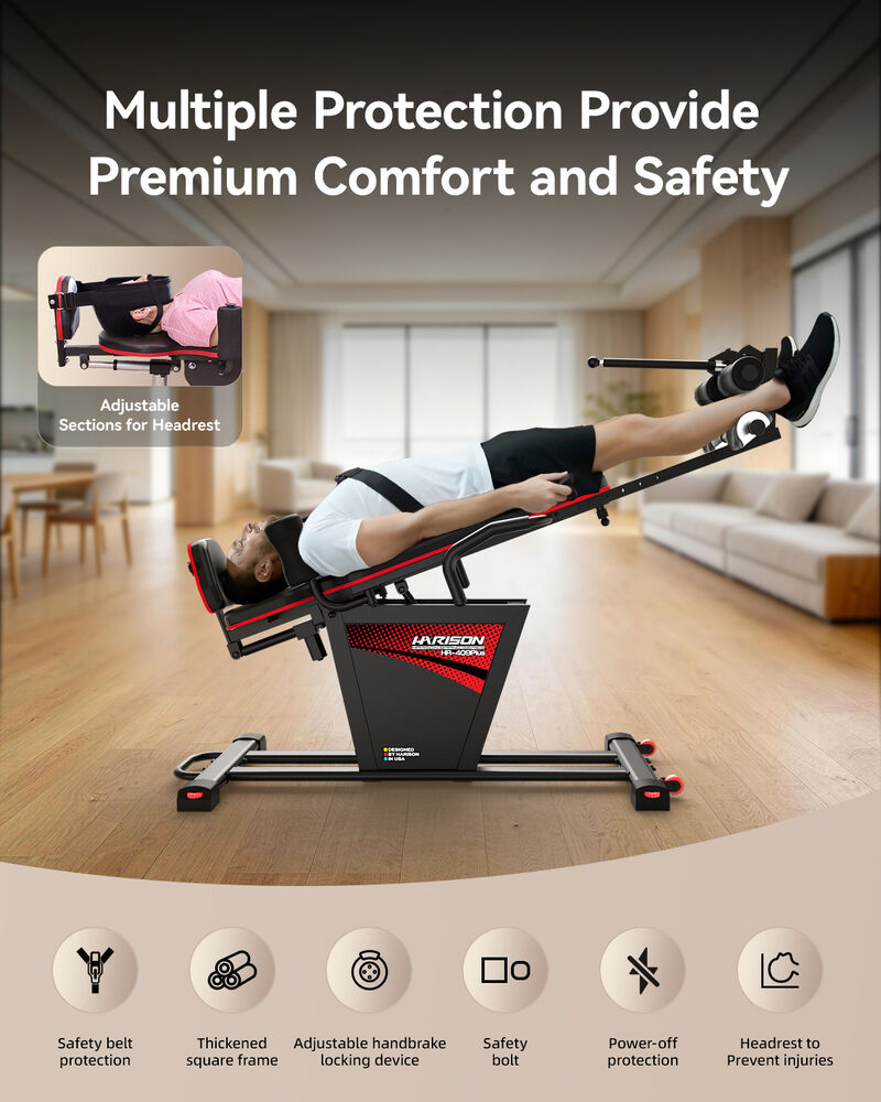 HARISON Electric Inversion Table, Remote Control, 0&ndash;90&deg; Adjustable, 300 lb Capacity Back Pain Relief System (HR-409 Plus) image number 3