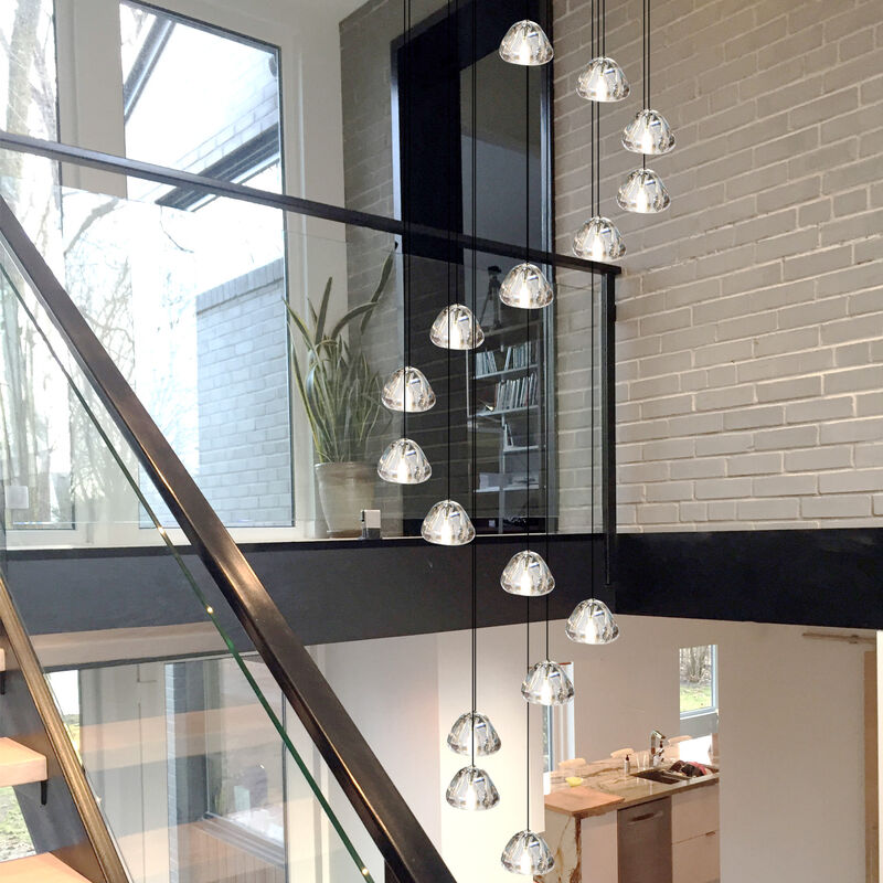 118" Long Chandelier Large Hanging  Crystal Lighting for Stairs High Ceiling image number 5