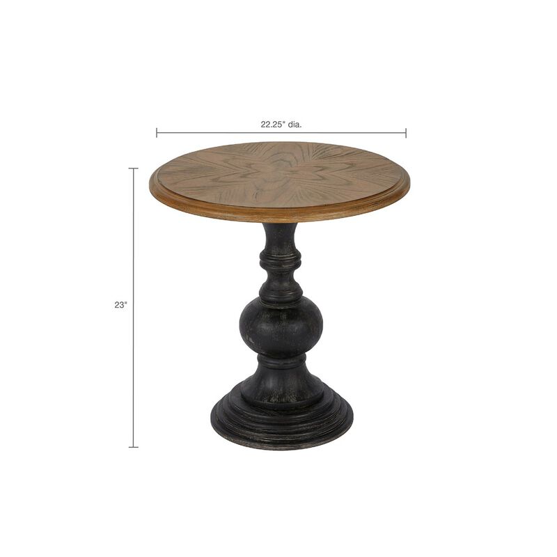 Gracie Mills Devin Chic Round Accent Table with Gold Base