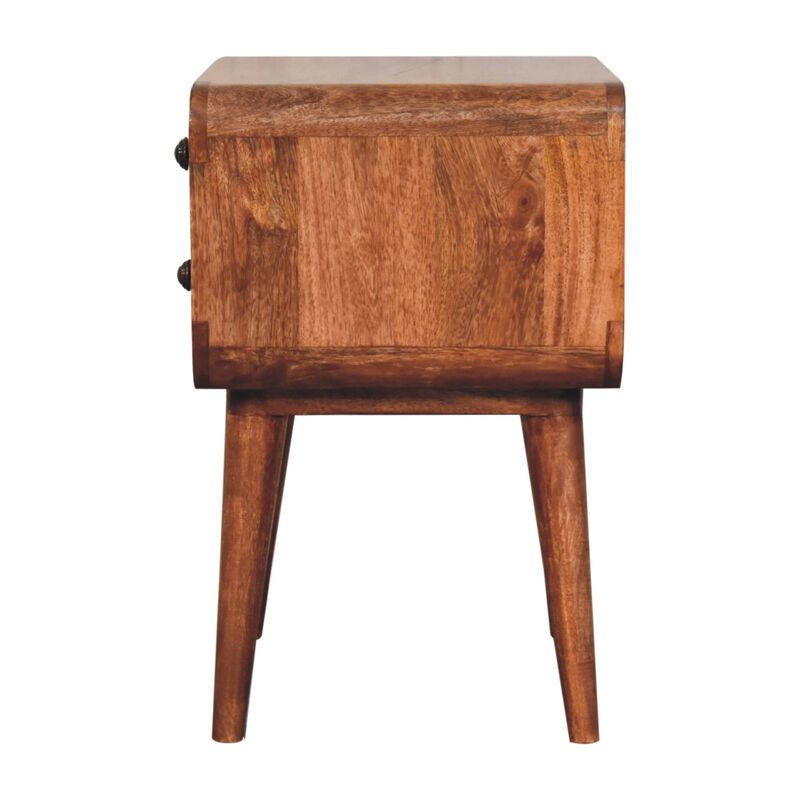 Artisan Furniture Solid Wood Curved Honey Caramel Bedside