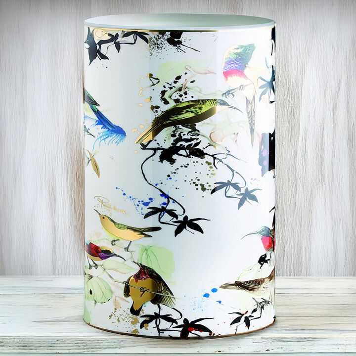 Medium Vase GARDEN'S BIRDS   diam. 3.75", H 7.75"