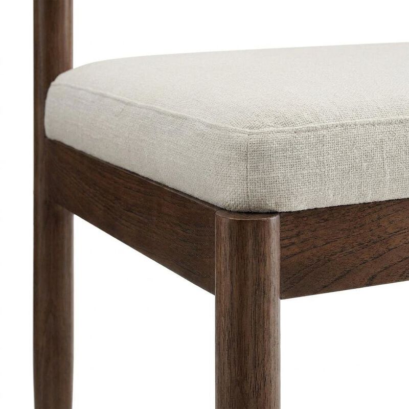 Wood Dining Armchair with Cushioned Seat for Kitchen or Dining Room, Charcoal image number 3