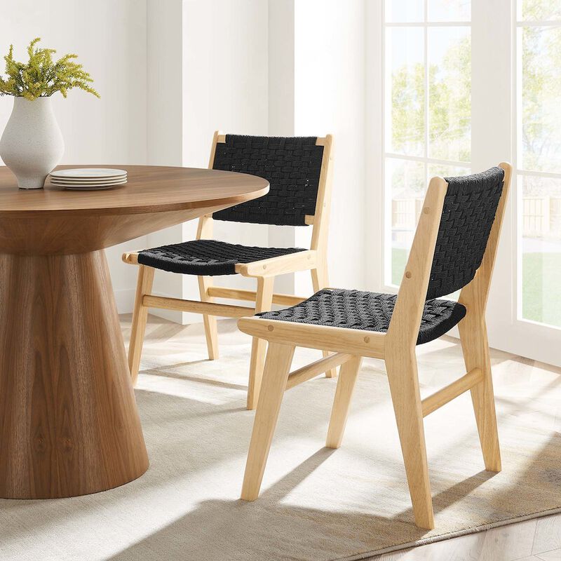 Saoirse Woven Rope Wood Dining Side Chair Set of 2 image number 8