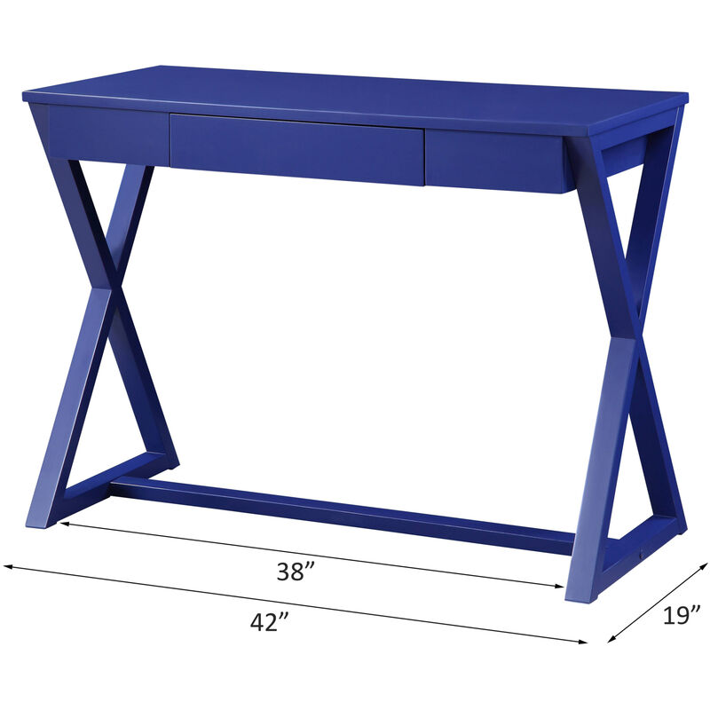 GOODSILO Stylish Modern Writing Desk with Storage Drawer and X-Shaped Wooden Base for Home Office Workspace Organization image number 2