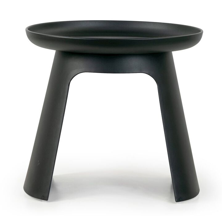 Glamour Home Balius Black Plastic Round End Table