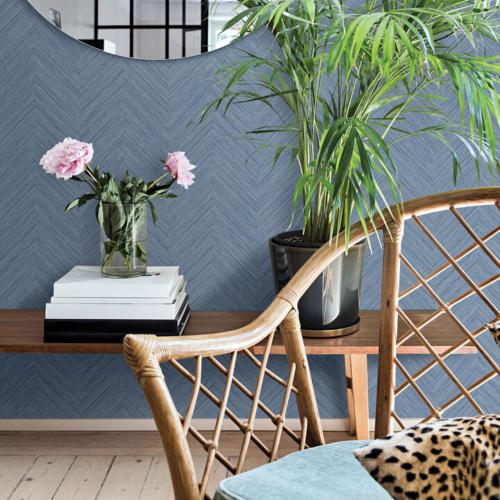 Caladesi Blue Linen Wallpaper