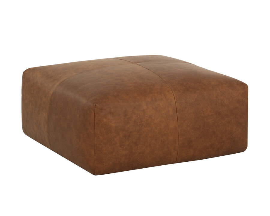 Holloway Cognac Leather Ottoman