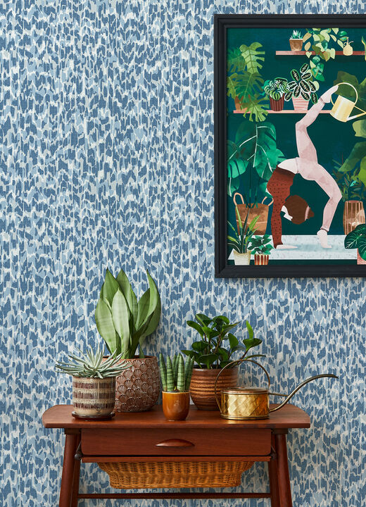 Flavia Blue Animal Print Wallpaper (Set of 2)