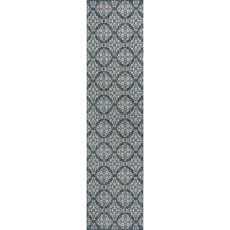 Amora Traditional Mediterranean Tile Design Indoor/Outdoor Area Rug