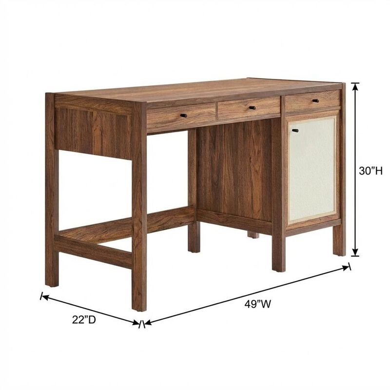 Wood Grain Office Desk with Spacious Surface and Sturdy Construction image number 3