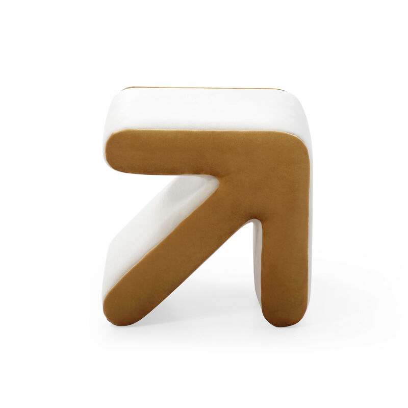 Streamdale Multifaceted Velvet Ottoman for Living Room