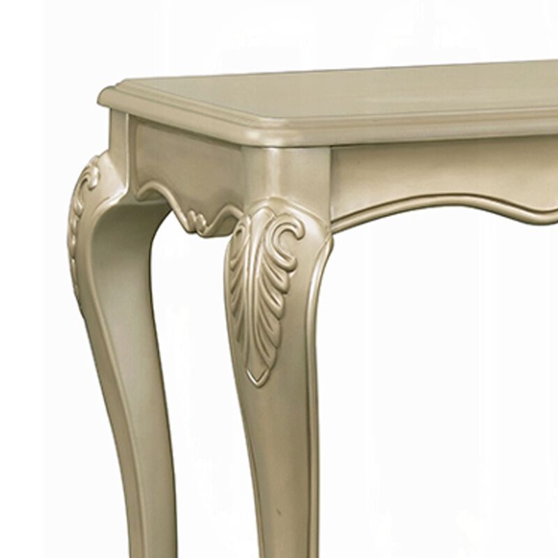 Bertha Sofa Table, Ornate Classic European Champagne Gold Wood 52 Inch