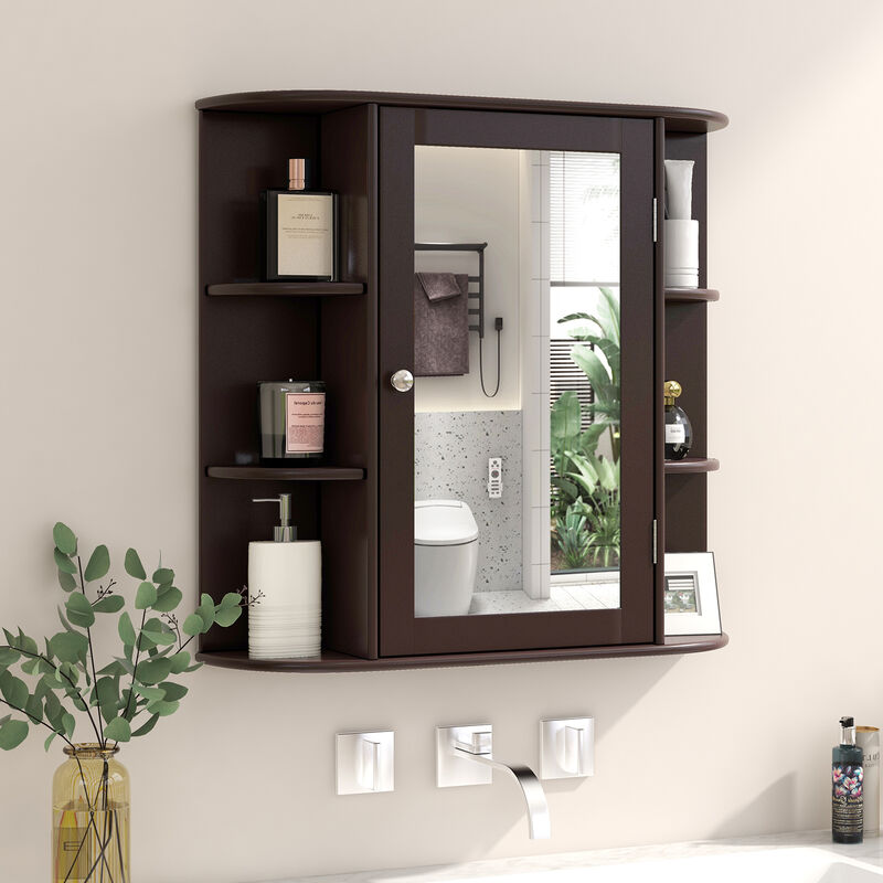 Multipurpose Mount Wall Surface Bathroom Storage Cabinet with Mirror