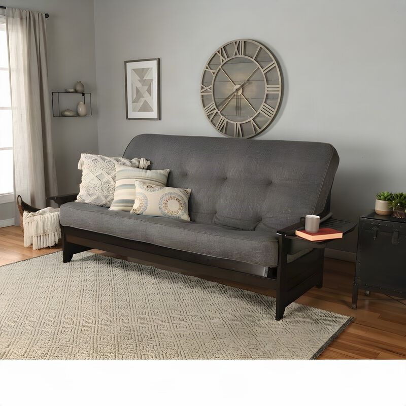 Phoenix Frame Queen-Espresso Finish-Linen Cocoa Mattress image number 6