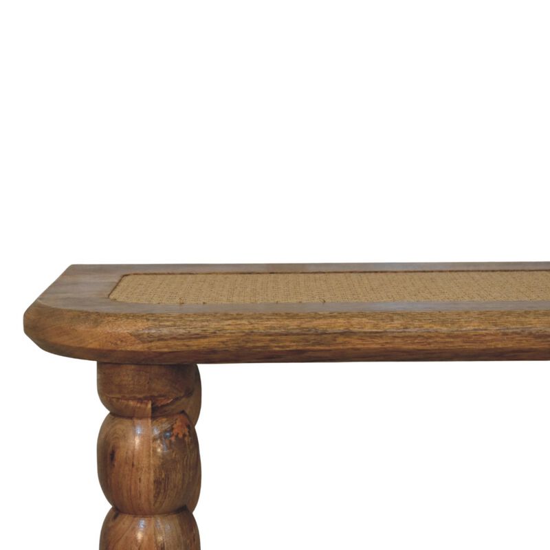 Artisan Furniture Solid Wood Spindle Rattan Console Table , Brown image number 4