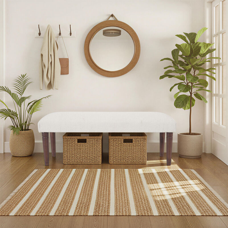 Genevieve Boucle Upholstered Accent Bench image number 5