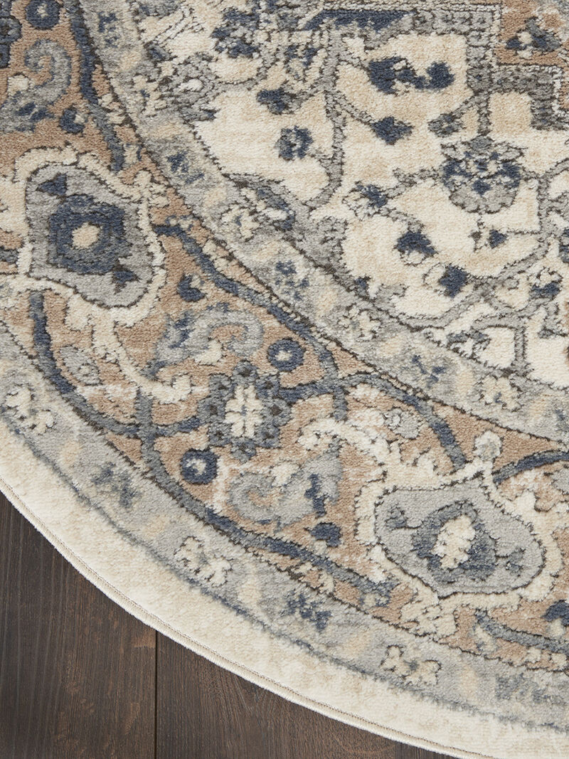 Quarry QUA05 Ivory/Gray 4' x Round Rug image number 3