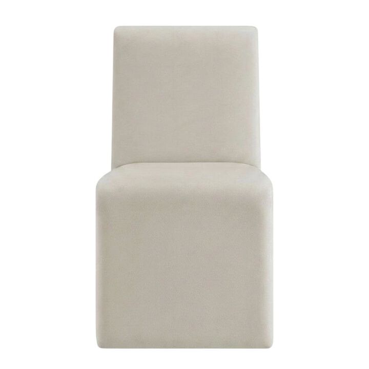 Upholstered Performance Velvet Dining Side Chair, Chocolate