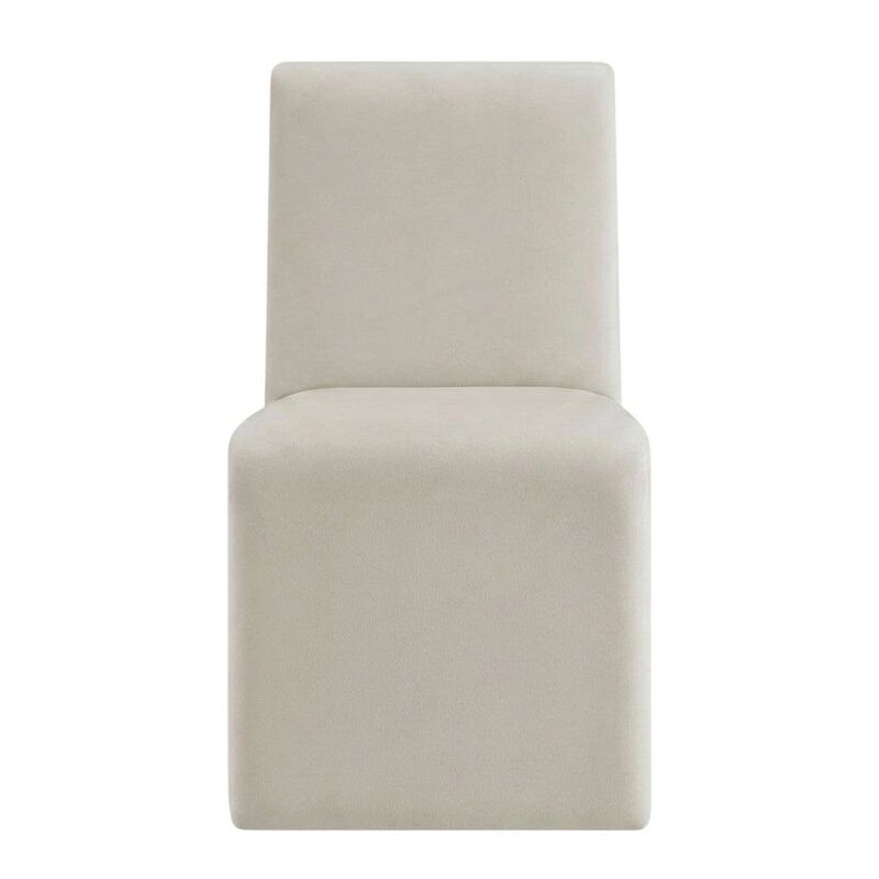 Upholstered Performance Velvet Dining Side Chair, Chocolate image number 0